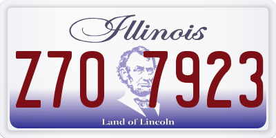 IL license plate Z707923