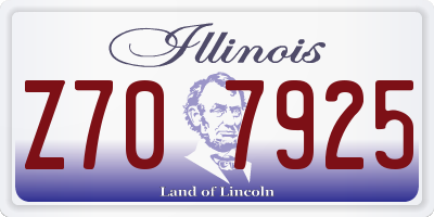 IL license plate Z707925