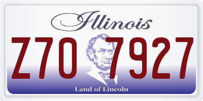 IL license plate Z707927