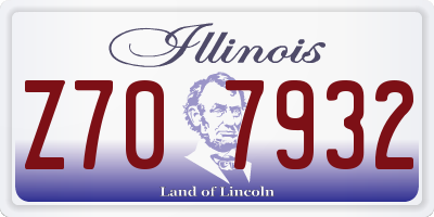IL license plate Z707932