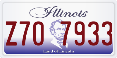 IL license plate Z707933