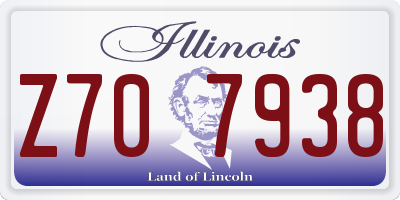 IL license plate Z707938