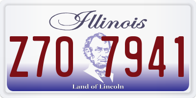 IL license plate Z707941