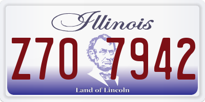 IL license plate Z707942