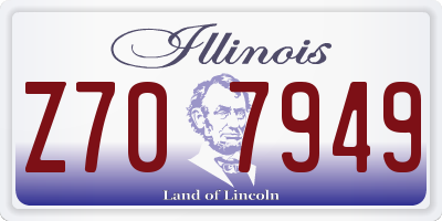 IL license plate Z707949