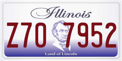 IL license plate Z707952