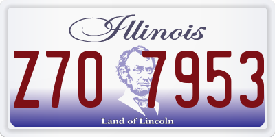 IL license plate Z707953