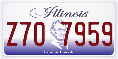 IL license plate Z707959