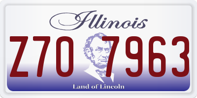 IL license plate Z707963
