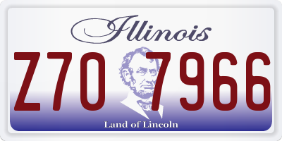 IL license plate Z707966
