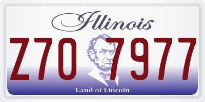IL license plate Z707977