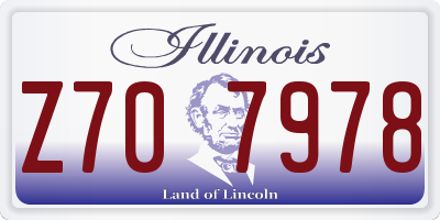 IL license plate Z707978