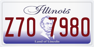 IL license plate Z707980