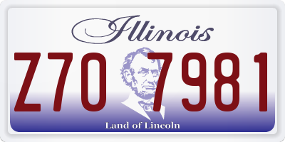 IL license plate Z707981