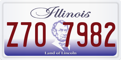IL license plate Z707982