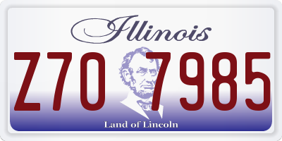 IL license plate Z707985