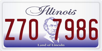 IL license plate Z707986