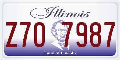 IL license plate Z707987