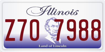 IL license plate Z707988