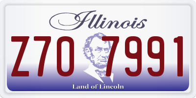 IL license plate Z707991