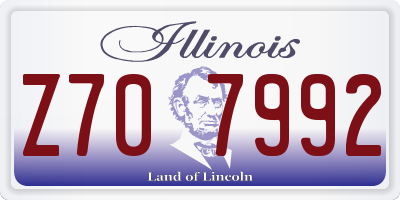 IL license plate Z707992