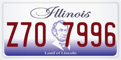 IL license plate Z707996
