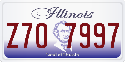 IL license plate Z707997