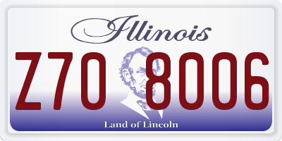 IL license plate Z708006