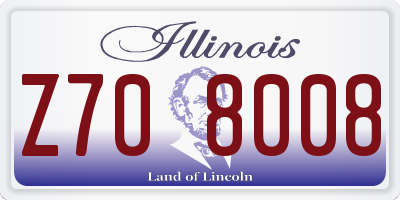 IL license plate Z708008