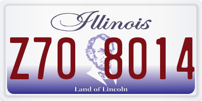 IL license plate Z708014