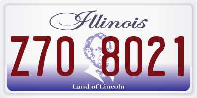IL license plate Z708021