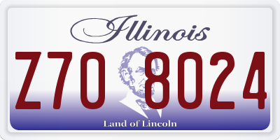 IL license plate Z708024