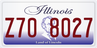 IL license plate Z708027