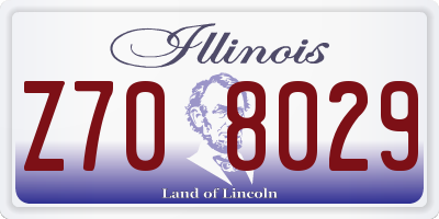 IL license plate Z708029