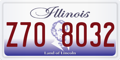 IL license plate Z708032