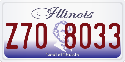 IL license plate Z708033