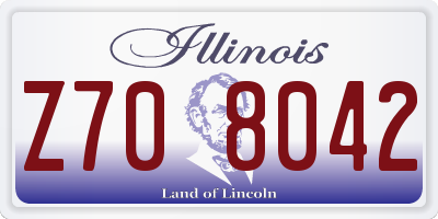 IL license plate Z708042