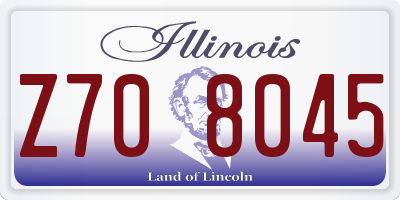 IL license plate Z708045
