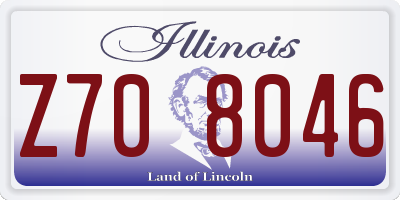 IL license plate Z708046