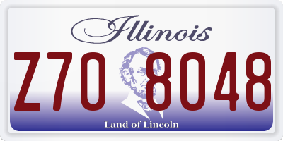 IL license plate Z708048