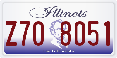 IL license plate Z708051