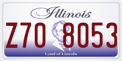 IL license plate Z708053