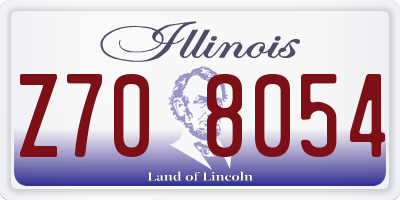 IL license plate Z708054