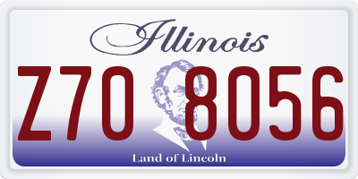 IL license plate Z708056
