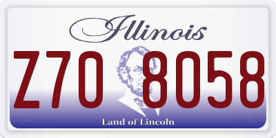 IL license plate Z708058