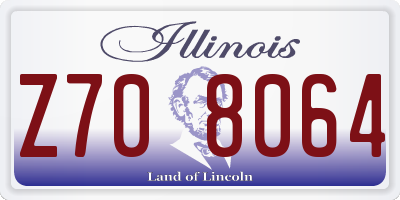 IL license plate Z708064
