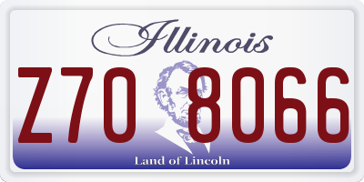 IL license plate Z708066