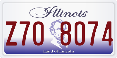 IL license plate Z708074