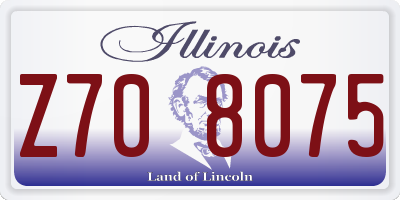 IL license plate Z708075