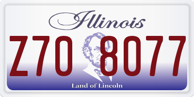 IL license plate Z708077